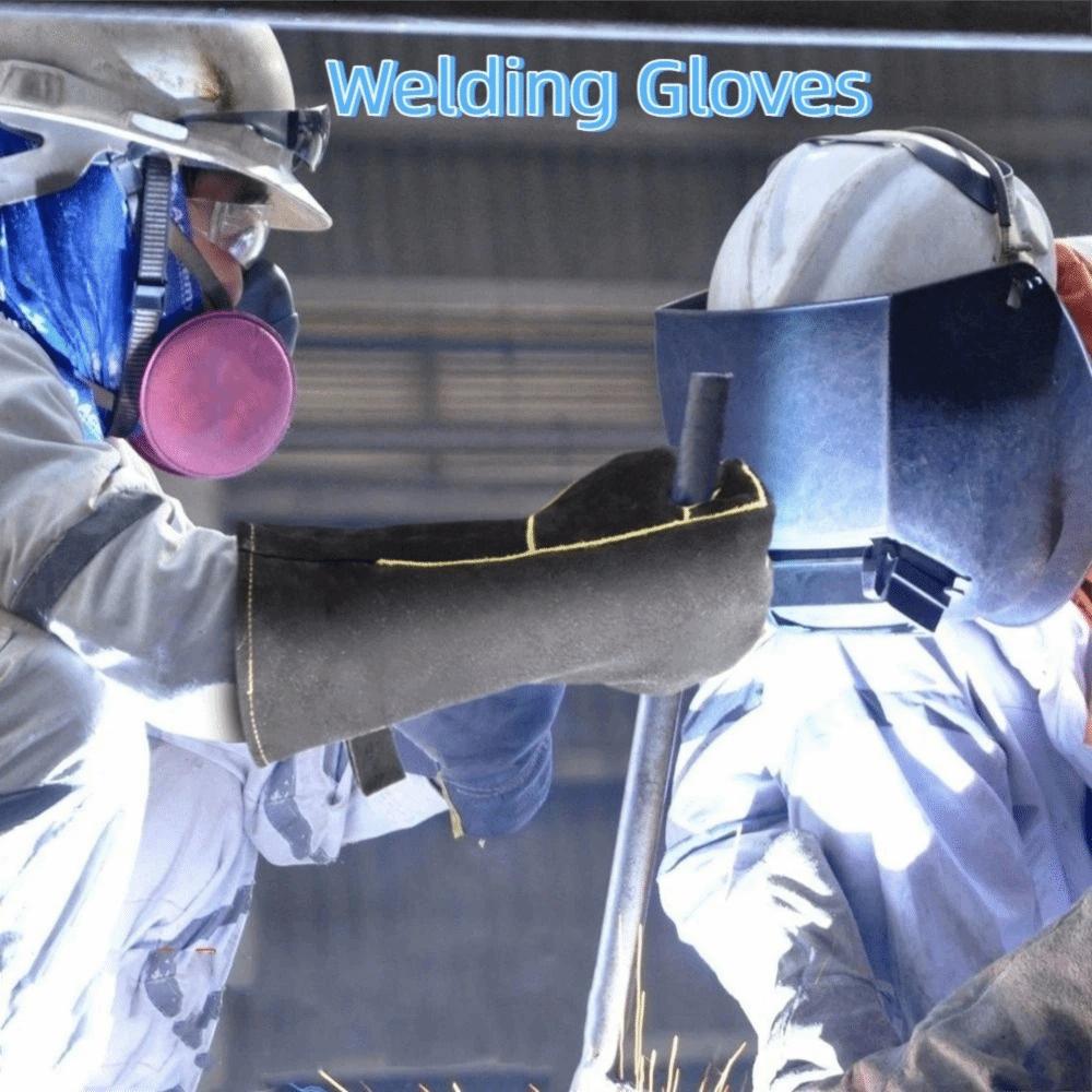 Leather Heat Resistant Gloves High Temperature Resistance Safety Gloves Welding Gloves Kitchen
