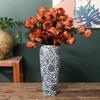 35CM Blue and White Porcelain Vase: Chinese-Style Ceramic Flower Container for Hydroponic Bamboo or Living Room Décor.