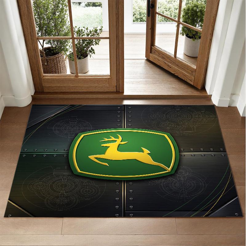 John Deere Design Crystal Velvet Rug Soft Decorative Mat for Bedroom Entrance