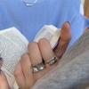 Sterling Stunning 925 Silver Geometric Wide Band Ring For Women Trendy Fashion Jewelry