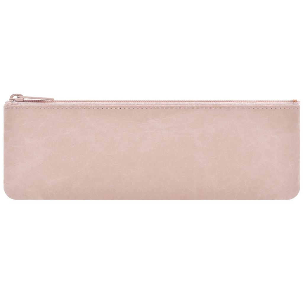 SIWA Kamiwa Pencil Dark Made of Washi Made in Designed by Naoto Flat Unisex Storage Case for Men and Women Case, Medium, Pink, Paper, Water-Resistant,