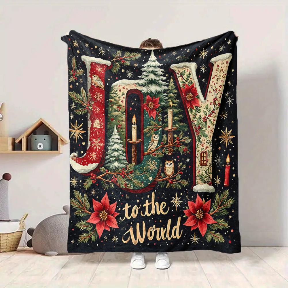 1Pc Christmas Sleigh Ride Blanket Soft And Comfortable Casual Warm Camping Travel Christmas Halloween Gift M91728
