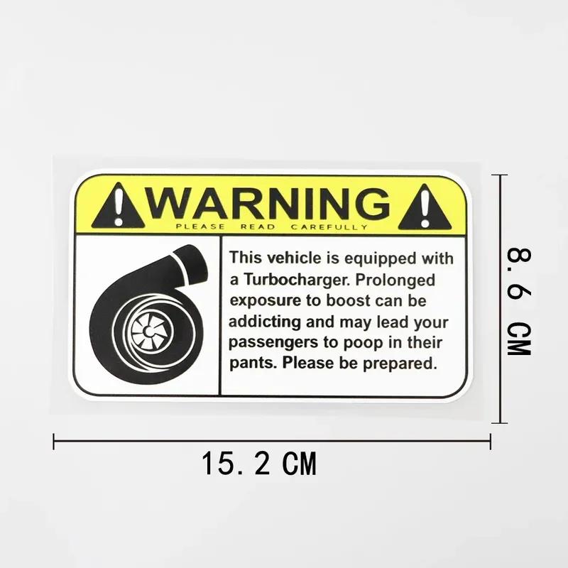 Car Sticker Funny Warning Sign Turbo Boost Decal PVC 15.2CM×8.6CM