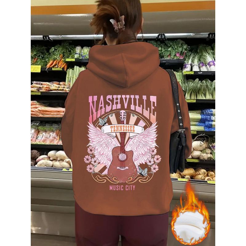 NASHVILLE Casual Long-Sleeve Loose Sweatshirt Hoodie