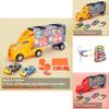 Ultimate Toy Truck Carrier Play Set With 4 Vibrant Mini Cars And Road Signs