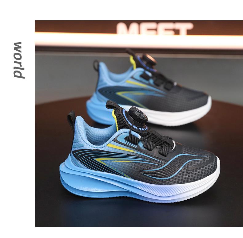 Boys' Autumn Sports Mesh Shoes with Rotating Buckle for Children's Training