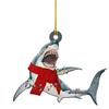 Shark Shaped Christmas Tree Hangings Decorative Pendant for Party and Vehicle Indoor Holiday Ornament Backpacks Charm