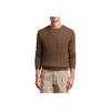 Polo Ralph Lauren Logo Embroidered Slim Fit Long Sleeve Knit Sweater Men Sweater Coffee-Brown 710775885-520