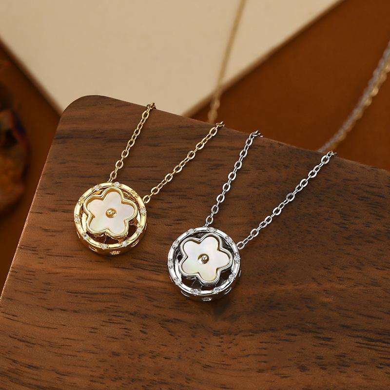 Halsketten Muschel Fünfblättrige Blume Halskette Frauen für Frauen Charms Mode Vintage Anhänger Schmuck Beliebte Accessoires