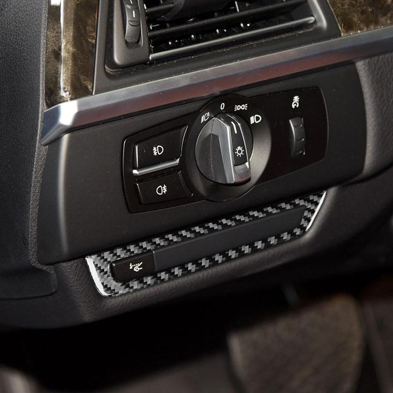 Real Carbon Fiber Car Accessories Dashboard Button Frame Cover Soft Sticker For BMW 6 Series/M6 F06 F12 F13 M Sport 2011—2018