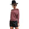 Damenbekleidung Mode Lässige Oberteile Hemden Modisches und Lässiges Temperament Frühherbst Damen Einfarbig Langärmlig Einseitig Schulterfrei Strickpullover