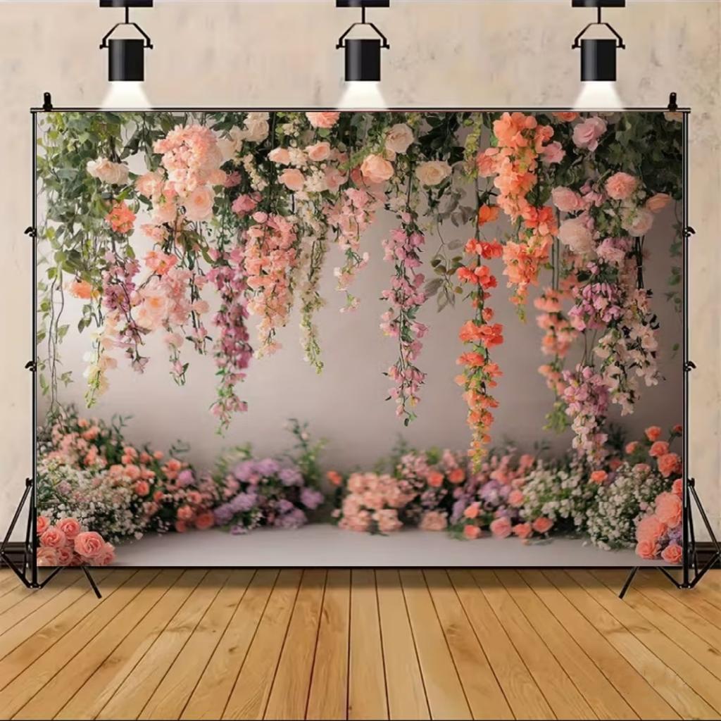 Floral Wall Theme Background Birthday Wedding Engagement Ceremony Party Decoration Abstract Flower Portrait Photography Studio