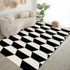 Black and White Light Luxury Geometric Pattern Floor Mats Door Front Decoration Home Living Room Floor Mats