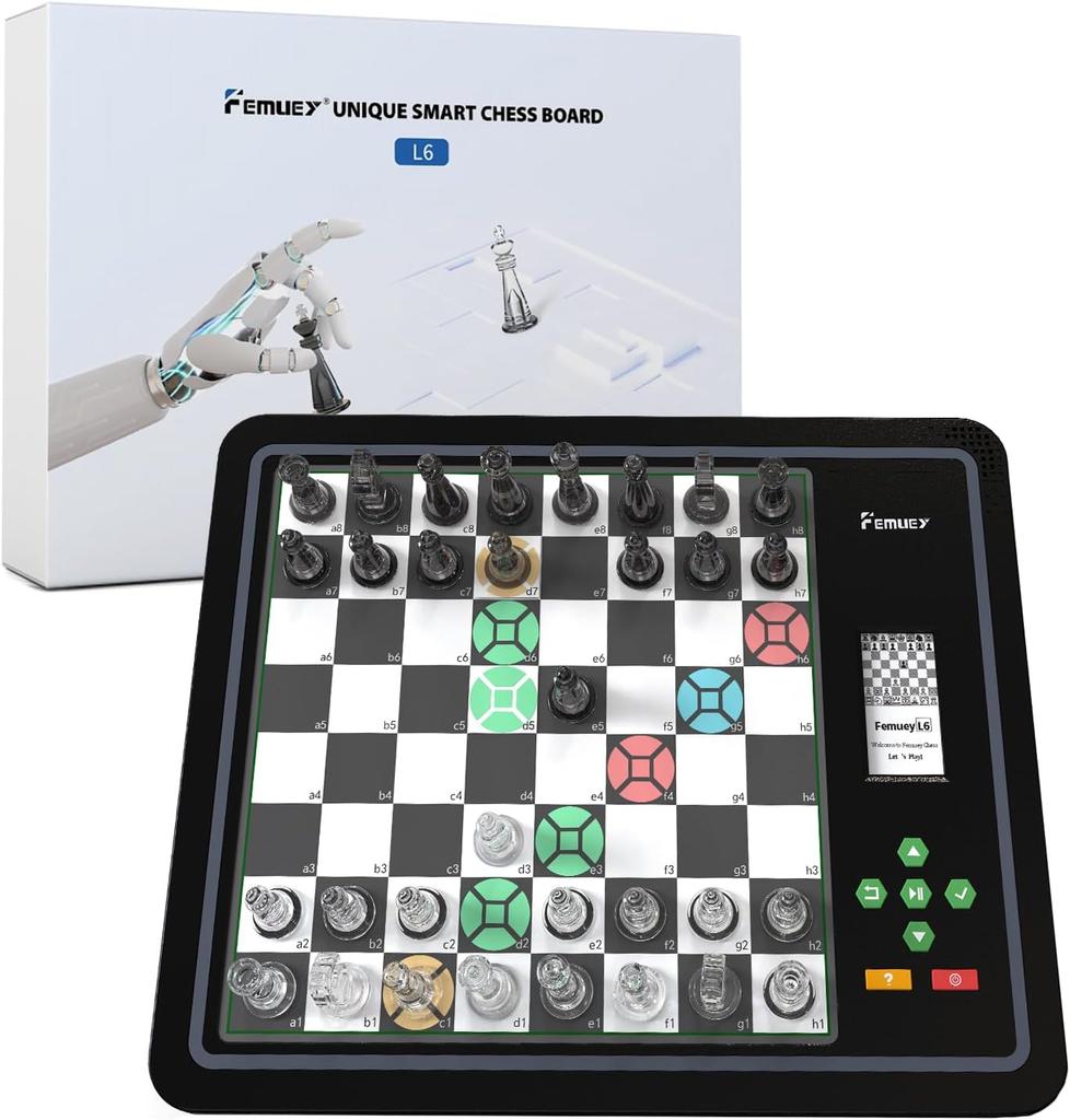 Set da Scacchi Elettronico Adattivo AI Gioco e App con Scacchiera Computerizzata, Scacchiera Intelligente, Gioco da Tavolo Set da Scacchi, Ottimo Partner per Giocare e Allenarsi