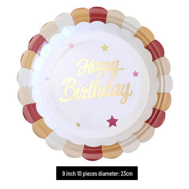 Kids' Party Disposable Tableware: Birthday Tablecloth, Cake Plates, and Dessert Table Decor