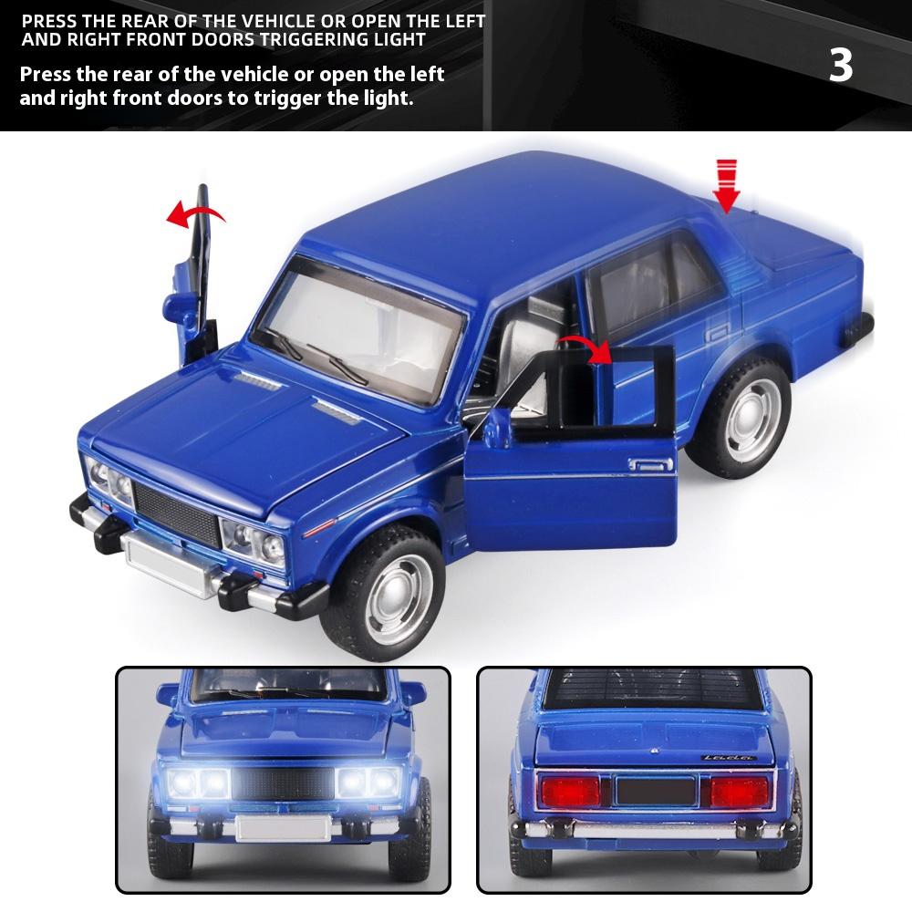 1/32 Retro LADA Alloy Car Model Toys, Car Center Console Interior Decorations, Cool Desktop Ornaments, Adult Christmas/Birthday Gifts