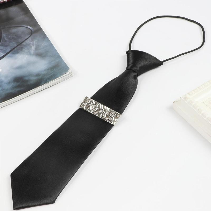 Professional Pre Tied Metal Chain Necktie for Women and Girls Suitable for Business Conferences and Office