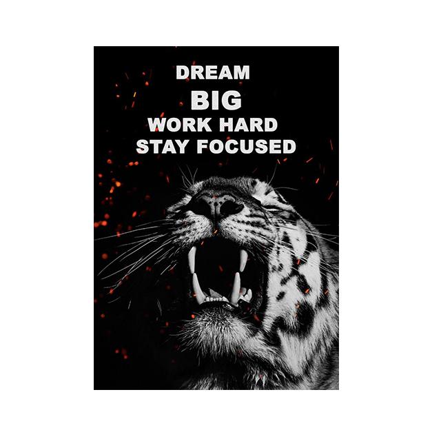 Lion and Tiger Motivational Text Posters Wall Art Canvas Prints Modern Animals Paintings Living Room Home Office Decor Pictures