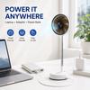 Teleskopischer Faltbarer Leiser Wiederaufladbarer Ventilator mit Fernbedienung, Oszillierendes Design, Schreibtisch- und Boden-Doppelnutzung, Tragbar für den Außenbereich