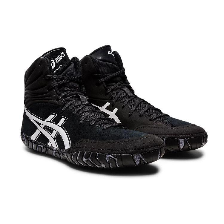 ASICS Aggressor 5 Black White Professional Wrestling Training Shoes 1081A048-001