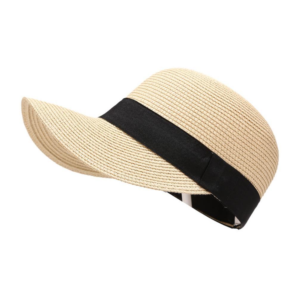 

Woven Straw Baseball Cap Sunscreen Sun Caps Fashion Straw Hats Beach бежевий
