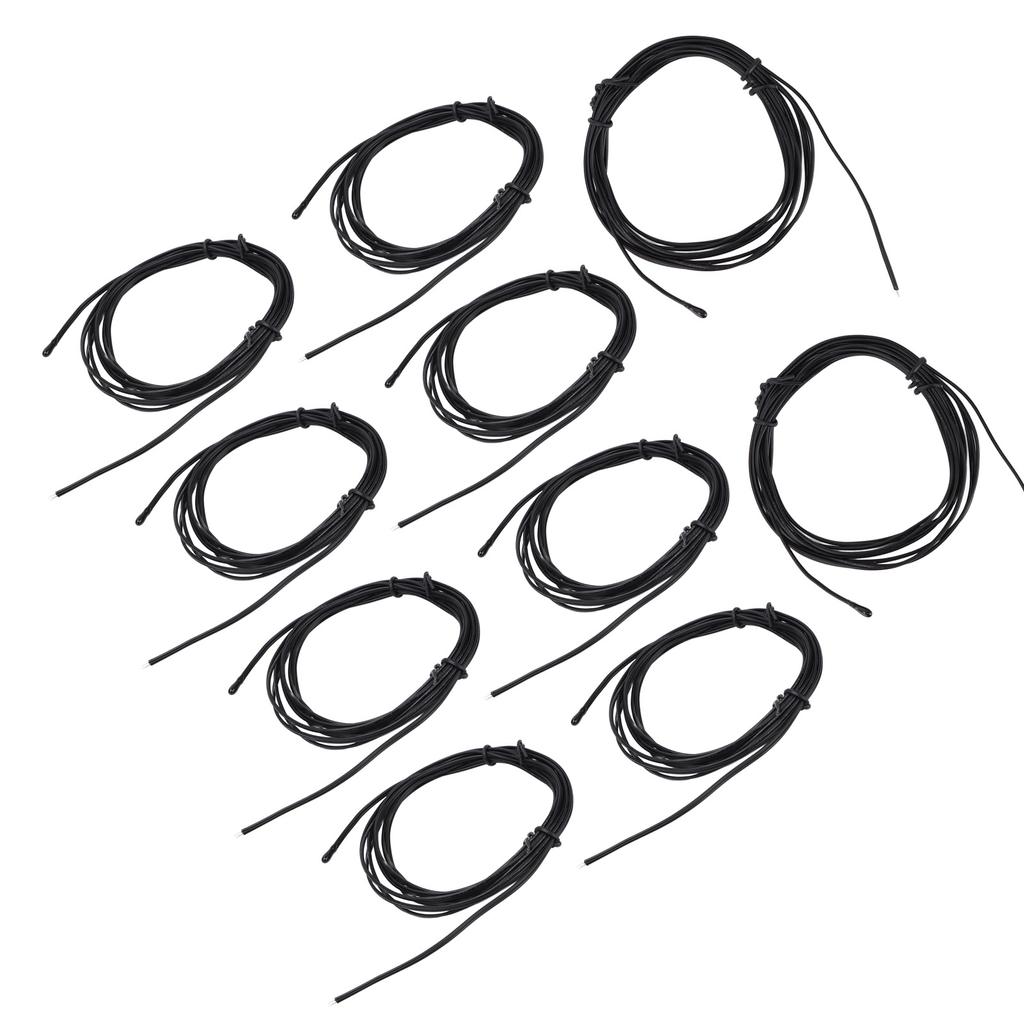 10Pcs NTC Thermistor Temperature Sensor Probe Drop Shaped Tip Epoxy Resin Connector 2meter20K B3950
