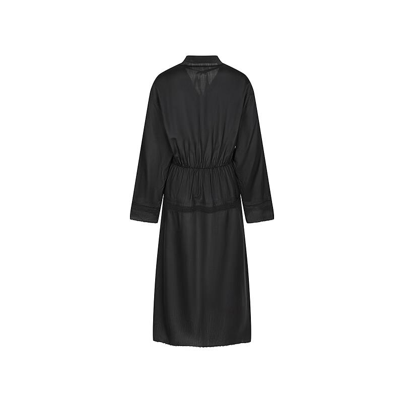 Less 2025 Spring Collection Long Sleeve V-Neck Silk Dress