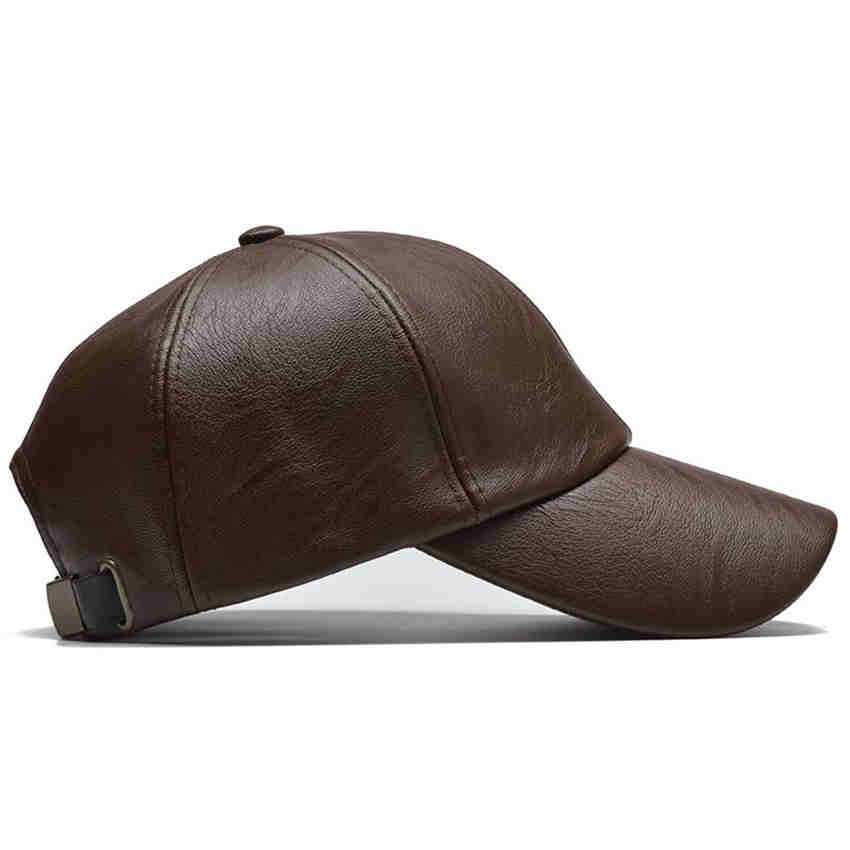 Winter Males Cap PU Leather Baseball Cap Men Snapback Hat Trucker Cap Dad Hat