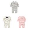 Baby Long Sleeve Cotton Romper With Bow For Toddler Crawling And Play