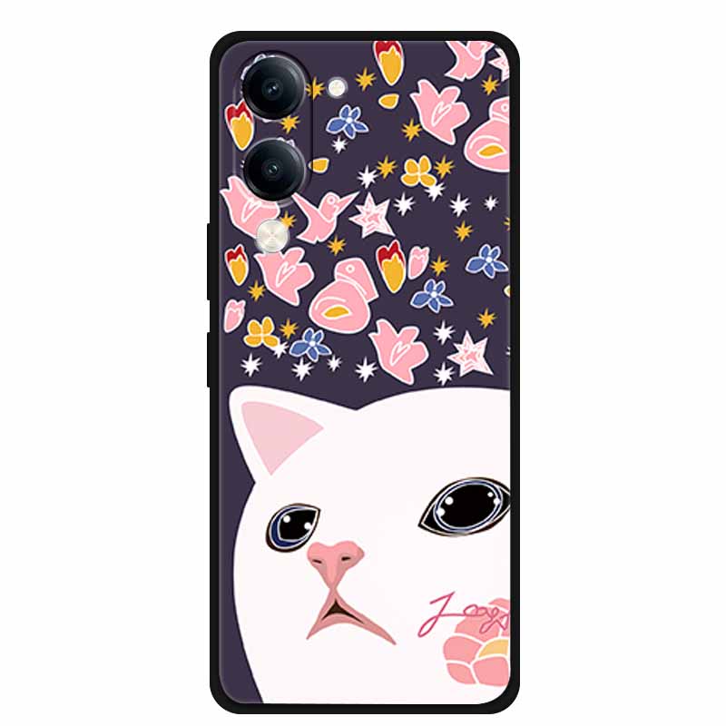 Flower Relief Cover For Vivo Y04 V2430 Y37C Y29S V2446 Funda 3D Embossed Soft Silicone TPU Phone Case Y29T Y19sGT V2459 Bumper