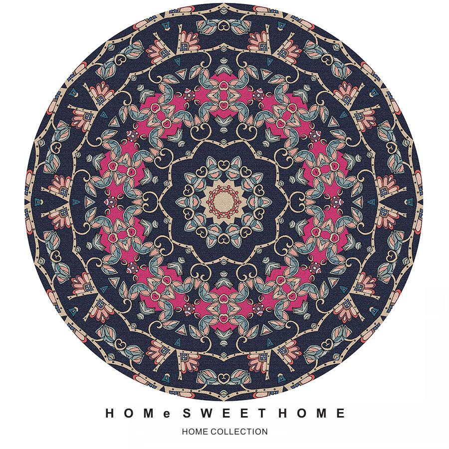 Persian Ethnic Style Round Living Room Carpet Water Absorption NonSlip Cold Blanket DirtResistant And Easy To Take Care Of Carpet Crystal Velvet