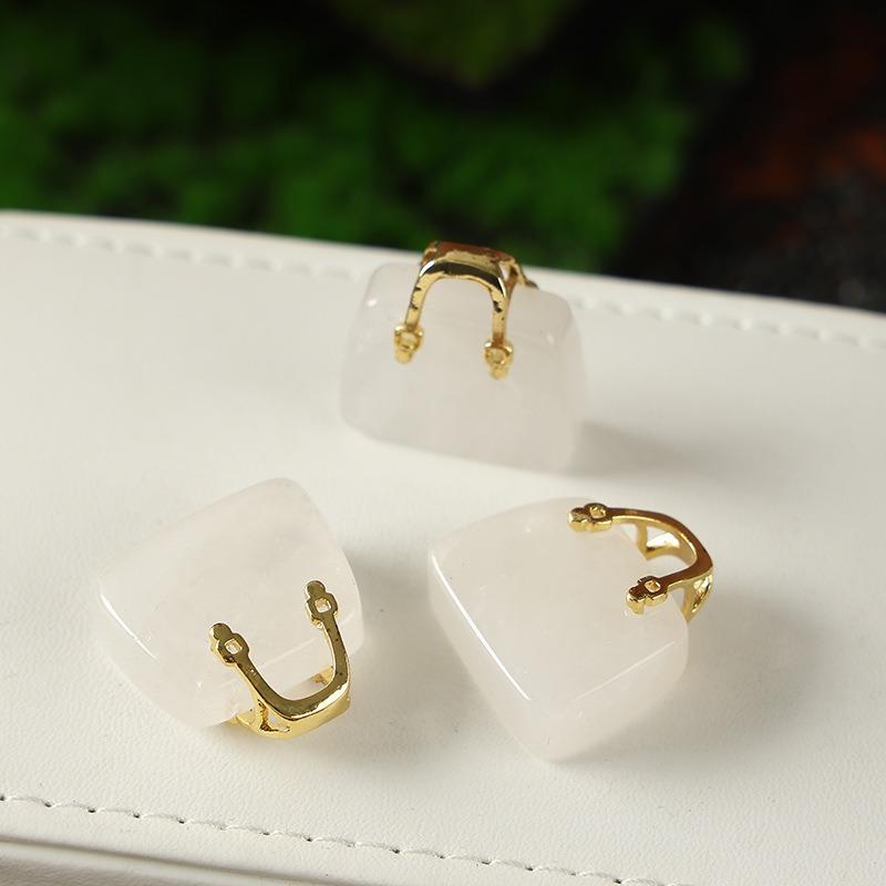 1 Pcs Natural Stone Crystal Apple Ornament, Jade Crystal Mini Handbag Ornament, Home Living Room Decoration, Christmas Eve Birthday Gift
