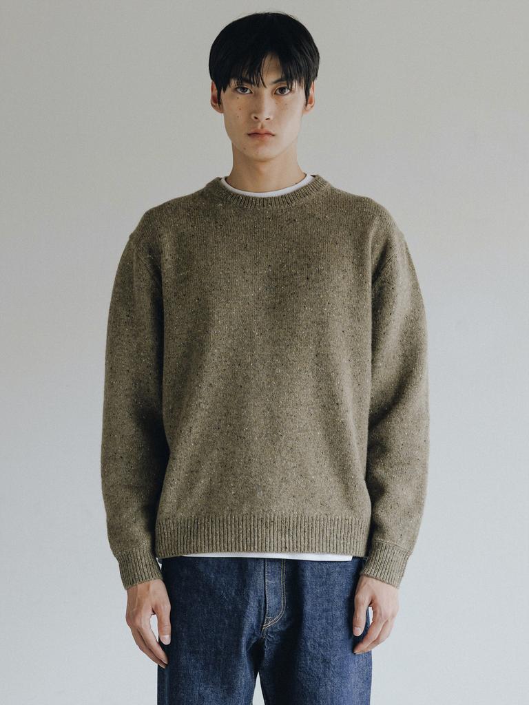Deowedeoijeueosseom Harbor Wool Knit Sweater (Khaki)