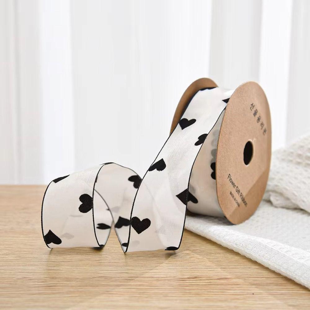 Polyester Love Printed Ribbon 10 Yard Soft Silk Ribbon Retro Elegant DlY Ribbon DIY Making