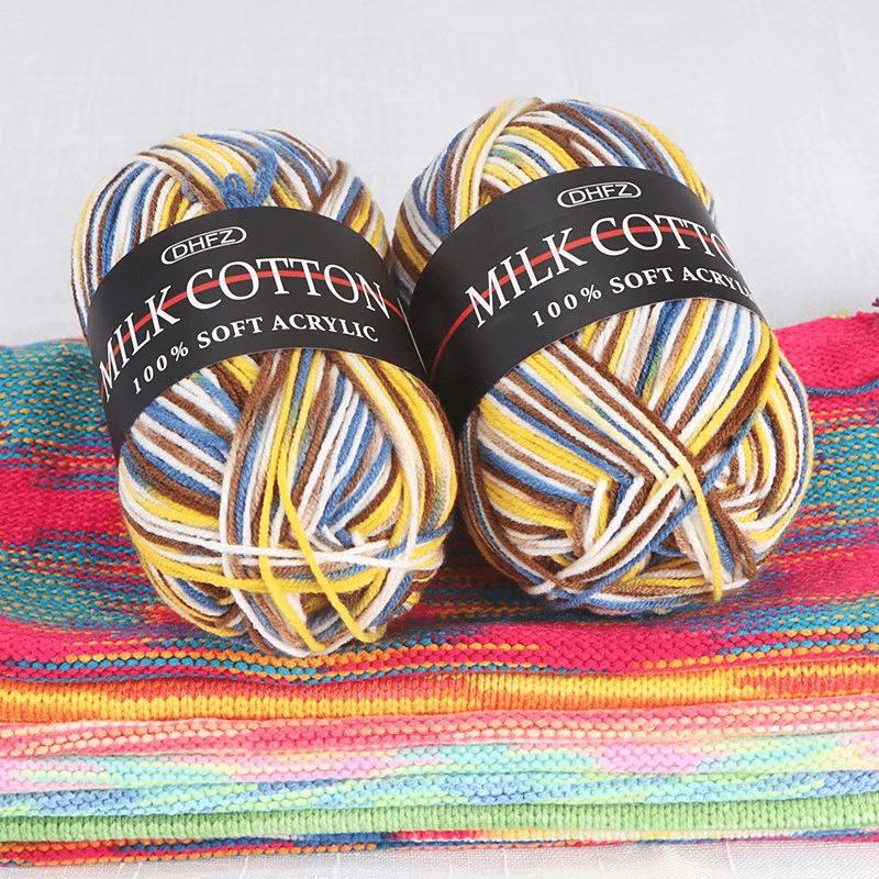 1Roll Milk Cotton Baby Knitting Wool Yarn Thick Fiber Velvet Yarn Hand Knitting Wool Crochet 3 Shares Yarn for DIY Sweat