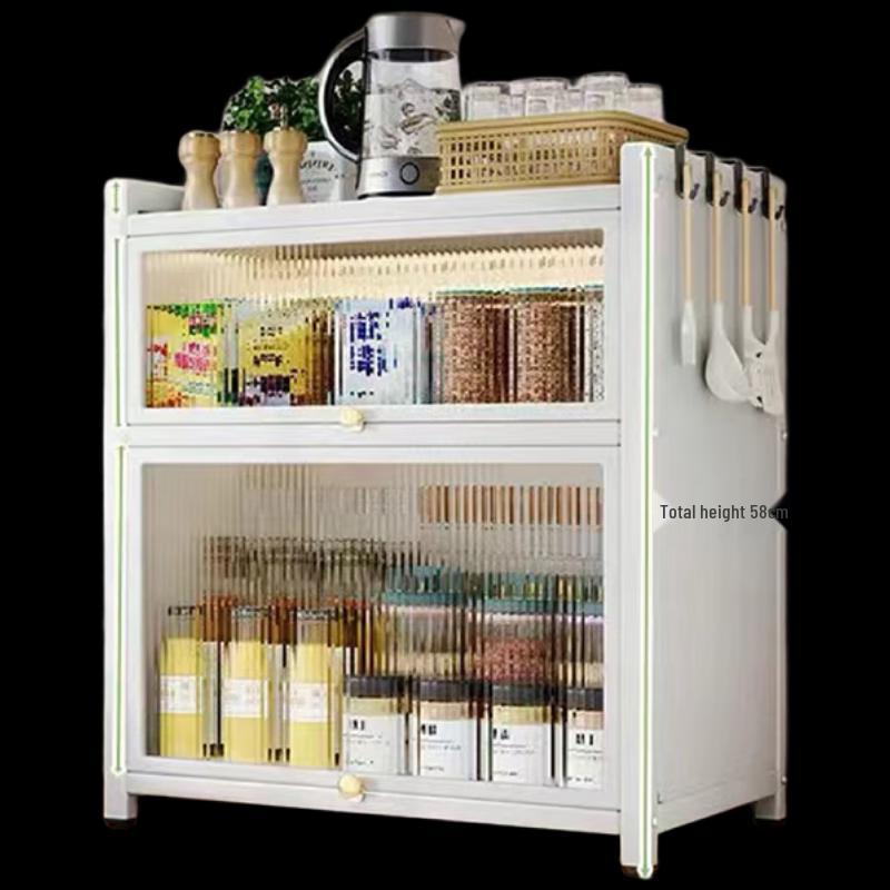 Woding Dustproof Rustproof Kitchen Spice Rack with Lid