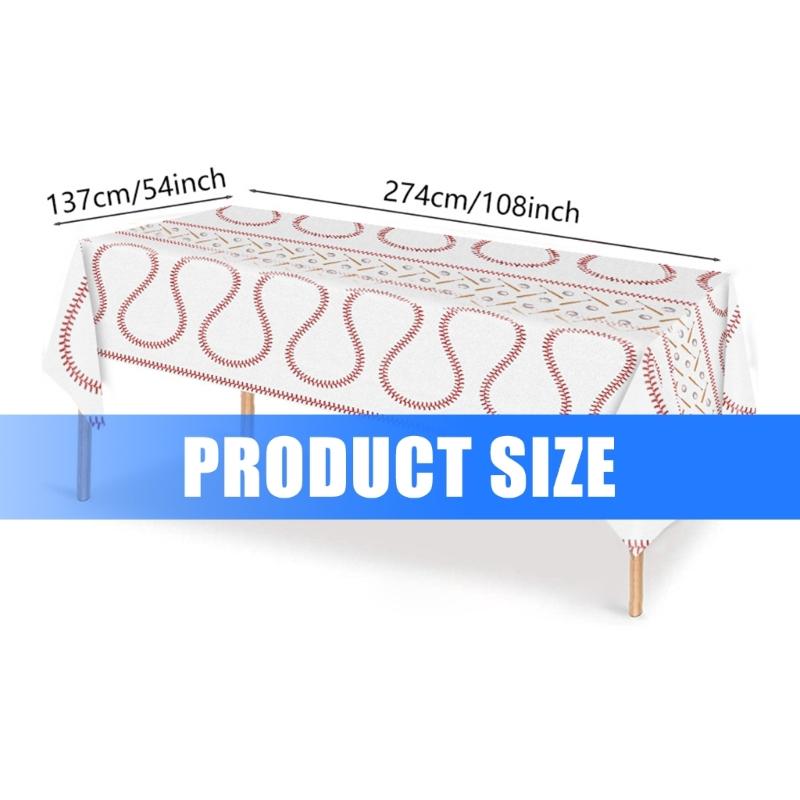 2er-Pack Sport-Dekor-Tischdecken mit Baseball-Akzent, hell für Geburtstagsfeiern und Veranstaltungen für Erwachsene HX6C