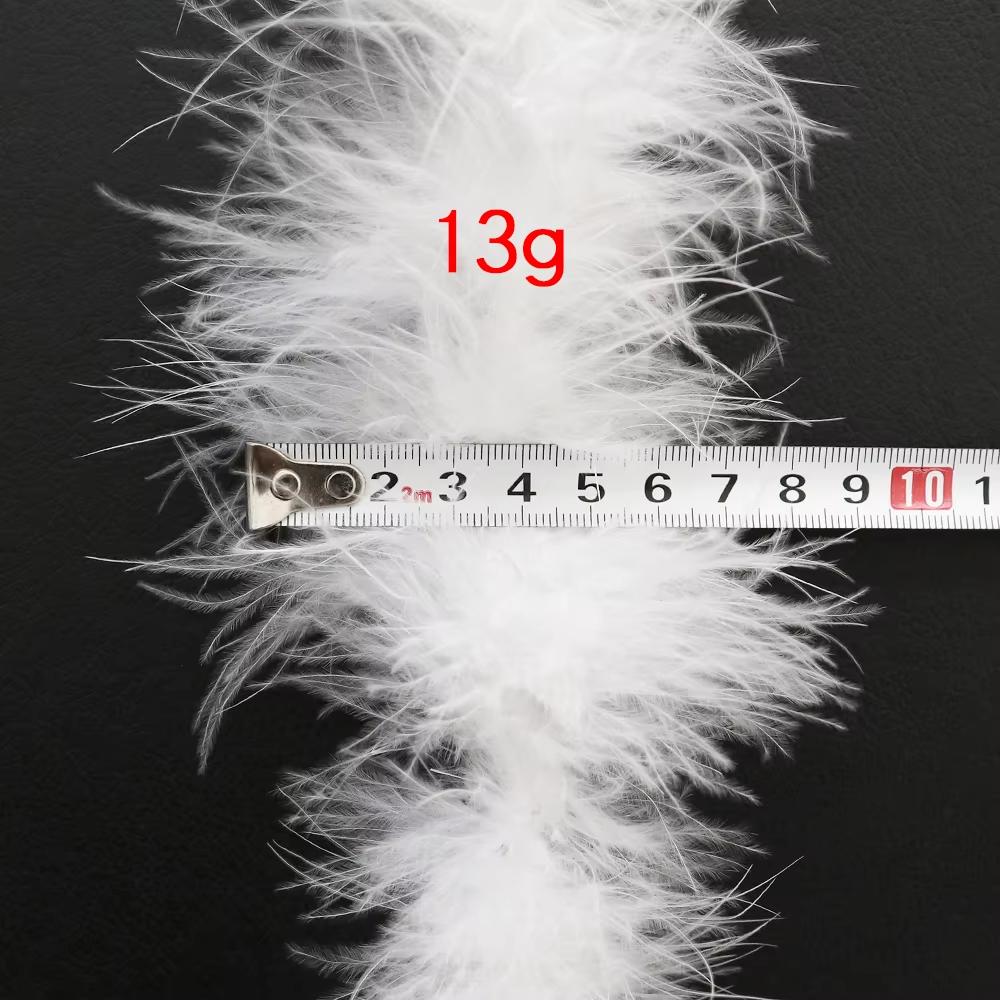 2Yards Natural White Fluffy Marabou Turkey Feathers Boa DIY Christmas Tree Plumas Wedding Dress Decoration Plumes Boa for Crafts