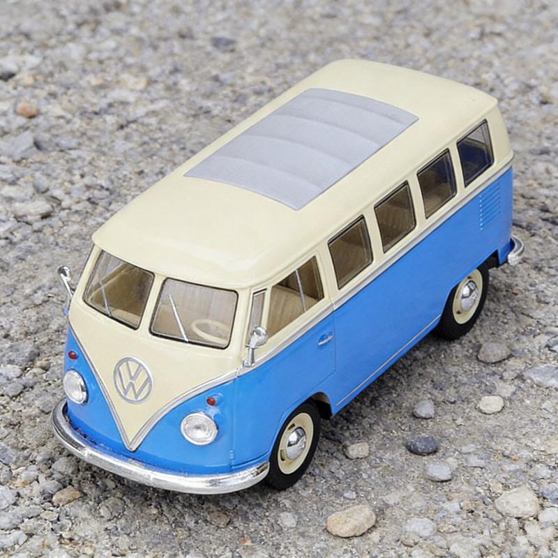 Welly 1/24 Volkswagen T1 BUS 1963 Alloy City BUS Model Diecast Metal Toy Travel Bus Vehicles Car Model High Simulation Kids Gift