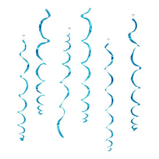 

6 шт. Разноцветные потолочные спиральные фольгированные украшения, пластиковые подвесные спиральные стримеры для украшения свадебной вечеринки, вечеринки по случаю дня рождения, выпускного, Нового года