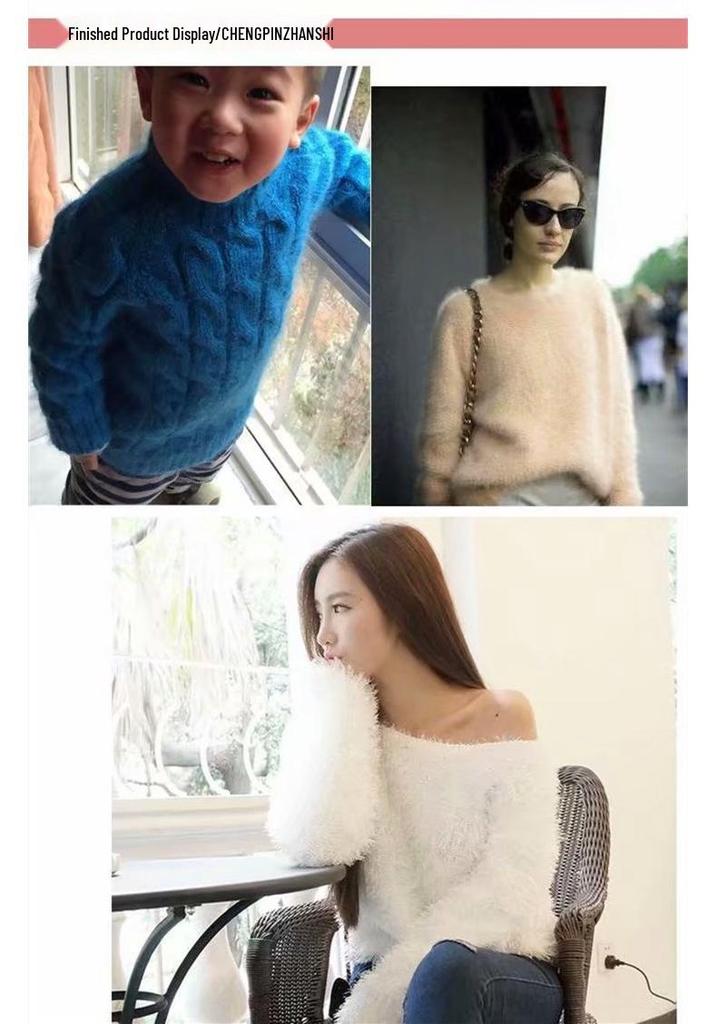 Angola Fine Mohair Yarn for Hand Knitting - Medium Fine Wool Yarn