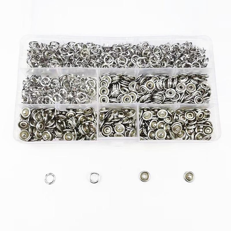 100Pcs Button Claw Set Metal Sewing Buttons Pressure Plier Plastic Pliers Snap Fasteners With Box