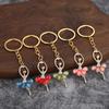 2 Piezas Llavero Colgante Bailarina Metal Ligero Llavero con Pedrería Portátil Encantos Elegantes para Bolso Accesorios de Llavero para Uso Diario