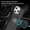For iPhone 16 Pro Max Case TPU+PC Magnetic Car Mount Phone Cover with Ring Kickstand
