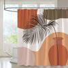 Abstract Geometric Shower Curtain Creative Line Graphics Red Lattice Fabric Printing Bathroom Accessories Bathroom Curtains Set