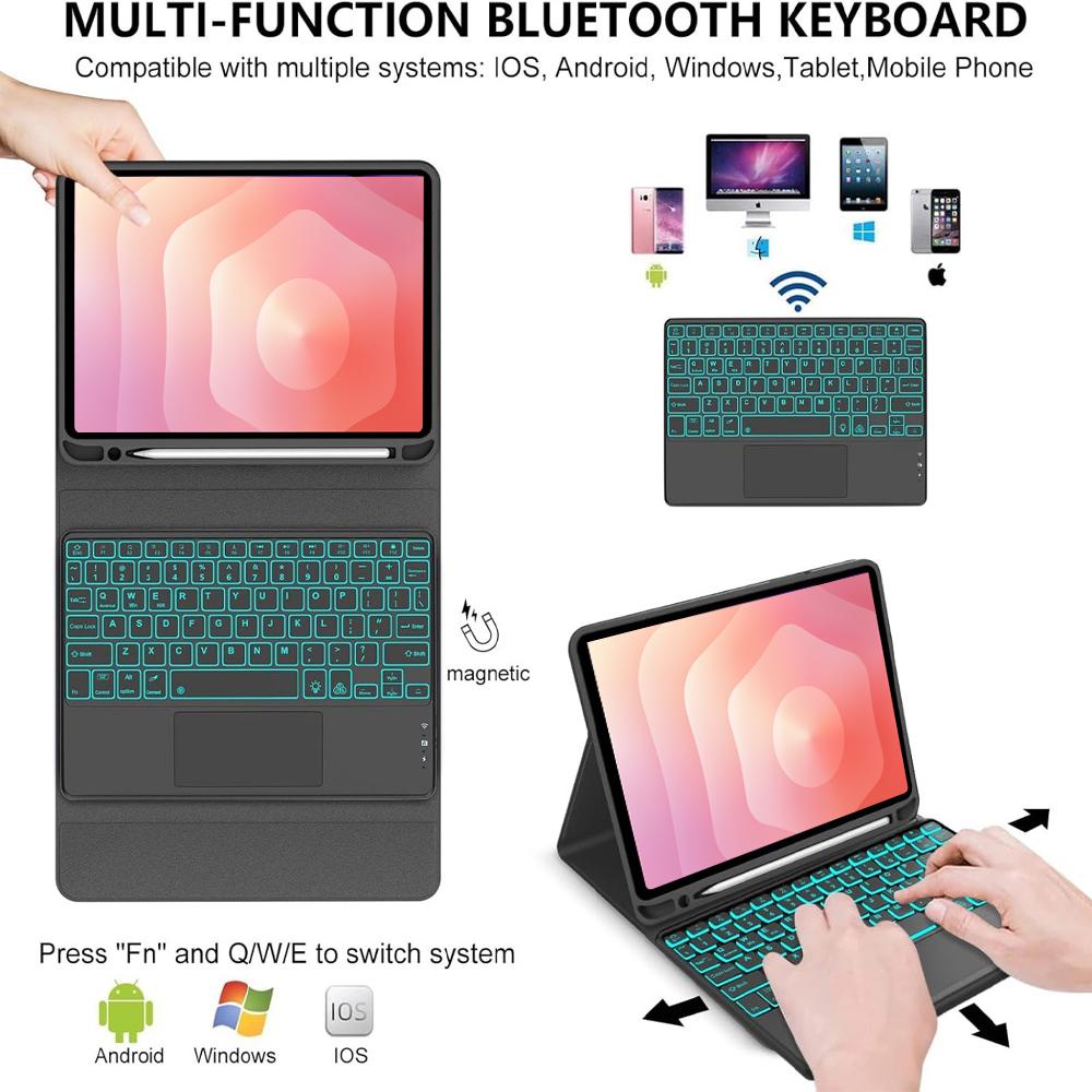 Case for Samsung Galaxy Tab S11 11-inch,Bluetooth Keyboard Cover for Galaxy S11 SM-X730/X736B,for Samsung Smart Stand Cover