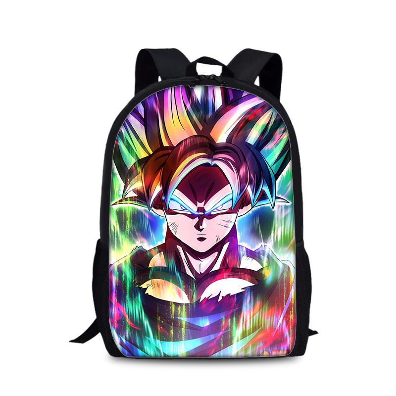 Dragon Ball Goku Printed Nylon Book Backpack For Students And Daily Use