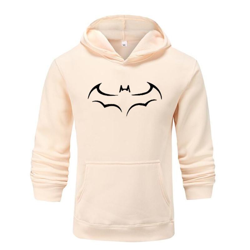 Moda Yarasa Baskılı Erkek Kapüşonlu Sweatshirt Sonbahar Kış Kapüşonlu Eşofman Üstü Günlük Erkek Kapüşonlu Sweatshirt Ceket Sudadera Hombre Kapüşonlu Sweatshirtler Erkek