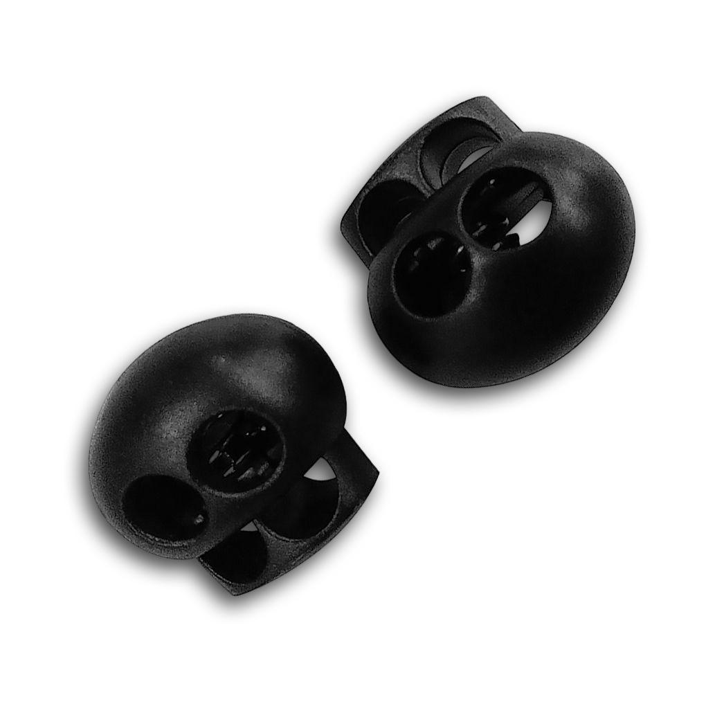 

10 Pieces Cord Stopper Bag Shoe Round Shaped Drawstring Stoppers with 2 Holes Portable Anti-skid Rope Fastener