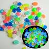 500Pcs Glow Fish Tank Luminous Stones Colorful Flowerpot Decorative Stone Garden Pebble  Night